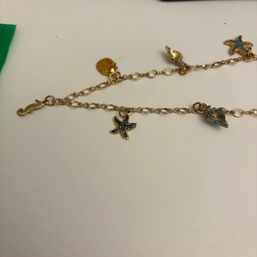 Beach Necklace, Shells, Gold Chain 20